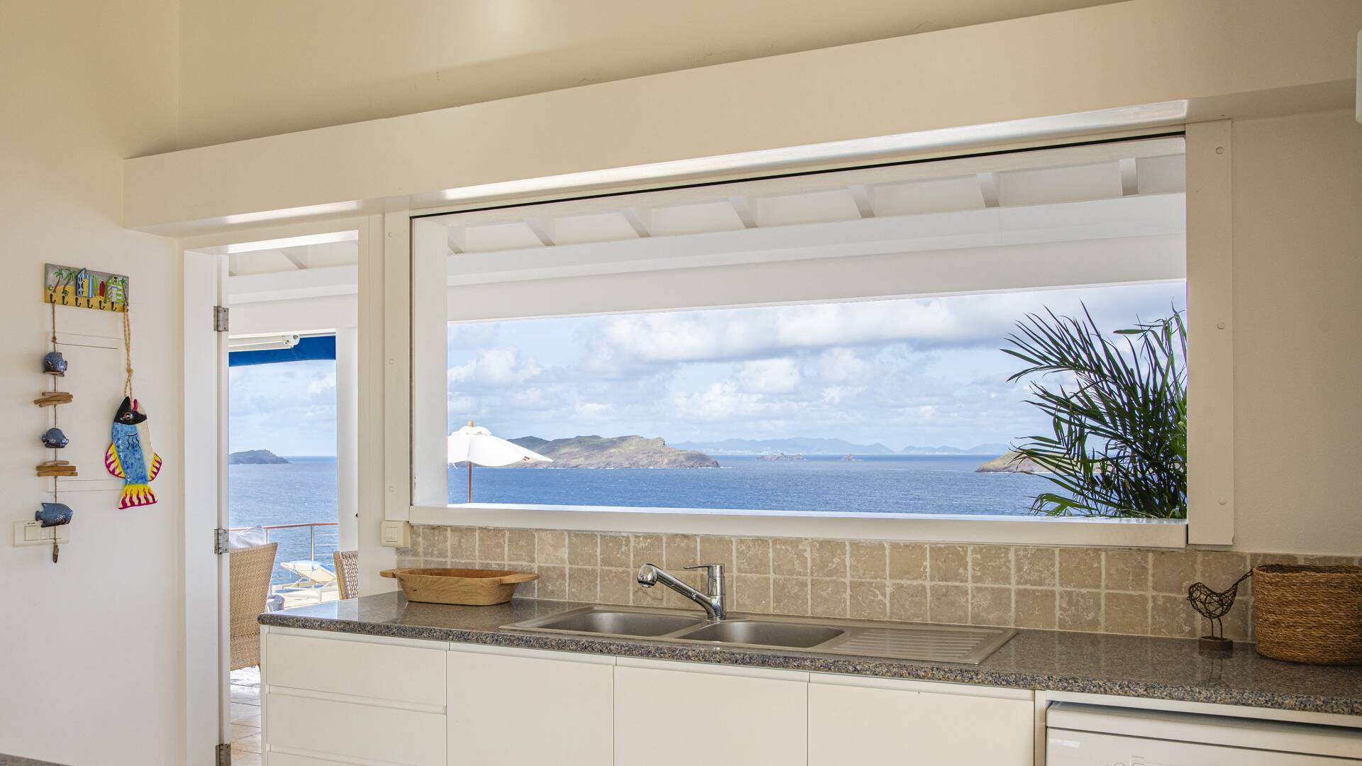 kitchen with seaview