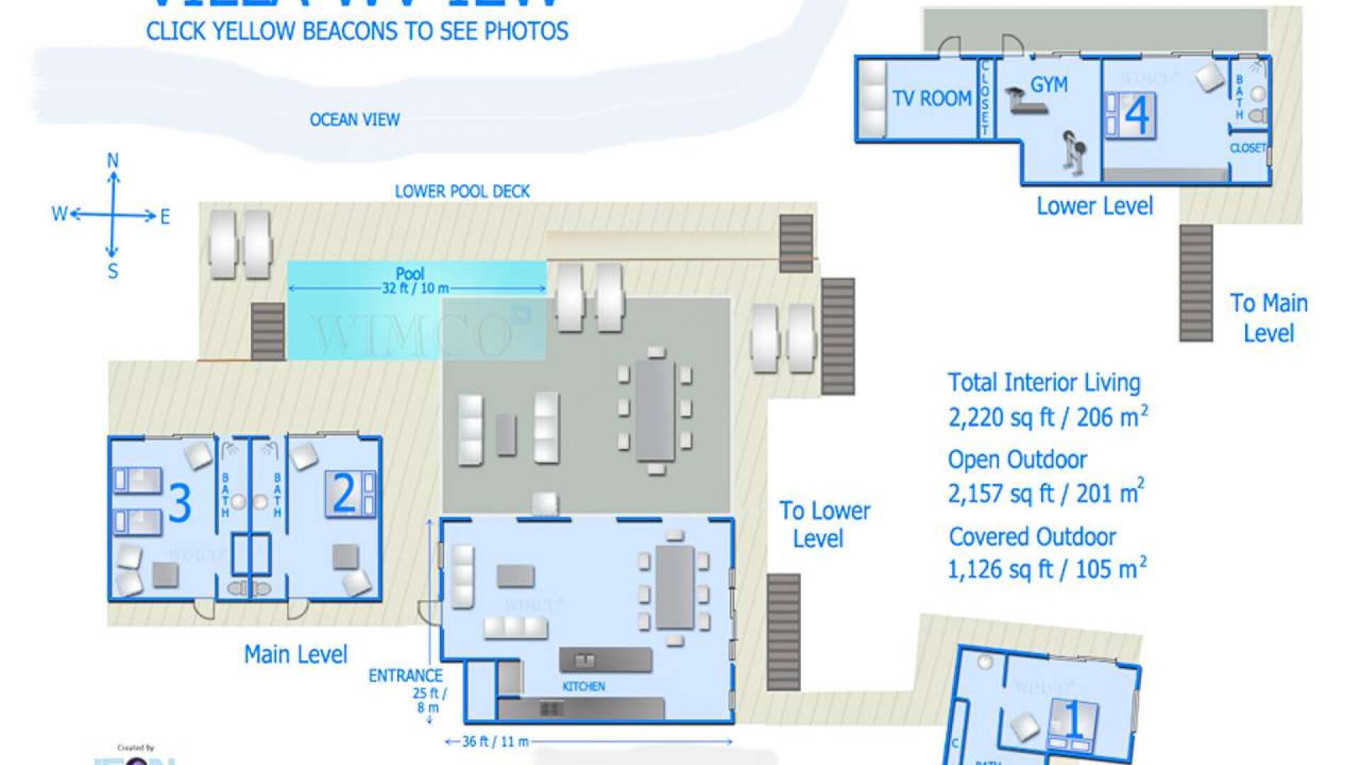 Floorplan of WV IEW, St. Jean, St. Barthelemy