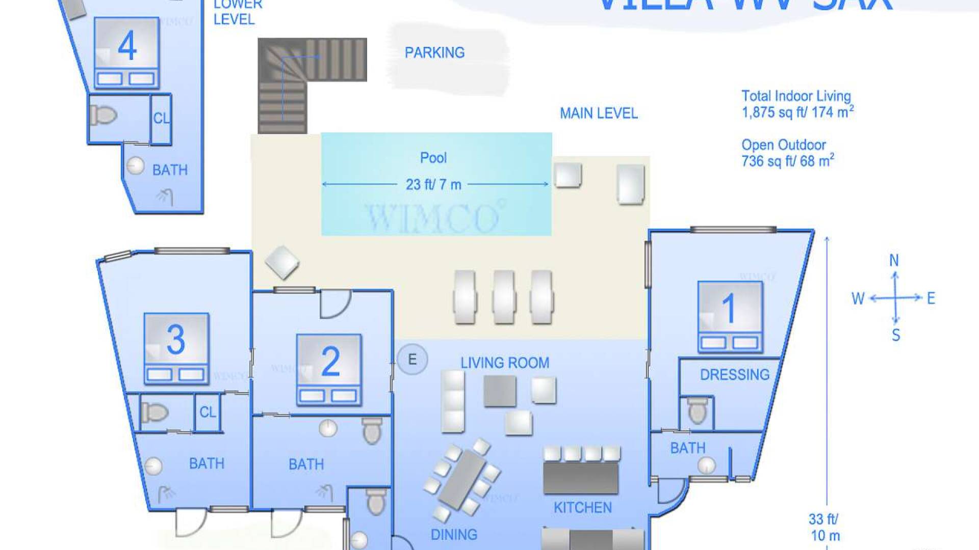 Floorplan of WV SAX, St. Jean, St. Barthelemy