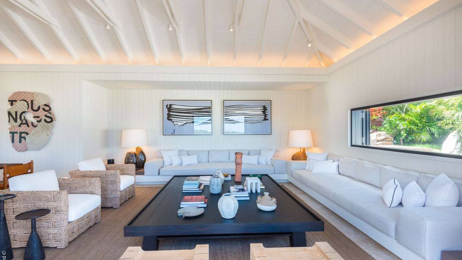 Living Room at WV MNT, Pointe Milou, St. Barthelemy