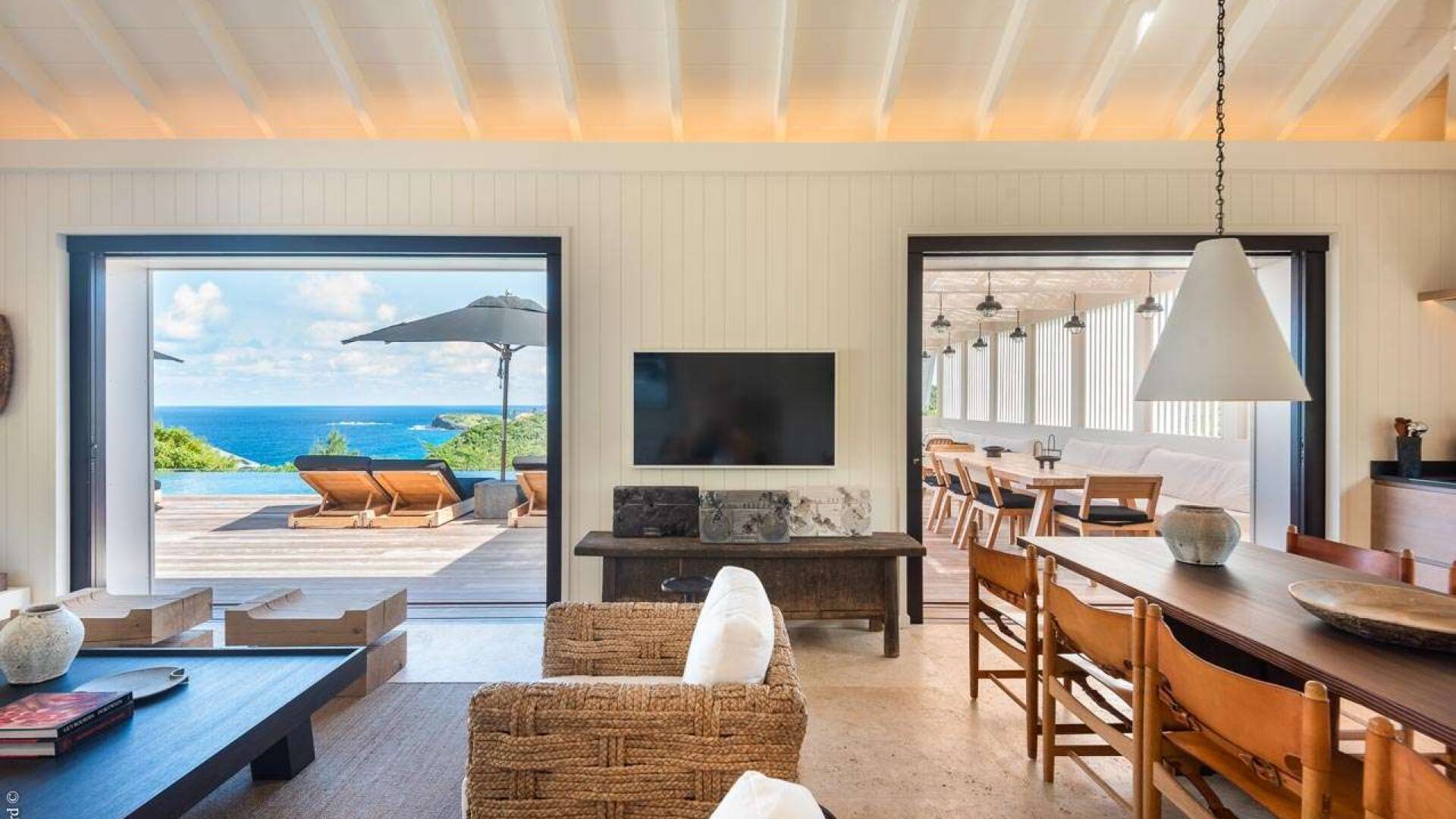 Living Room at WV MNT, Pointe Milou, St. Barthelemy